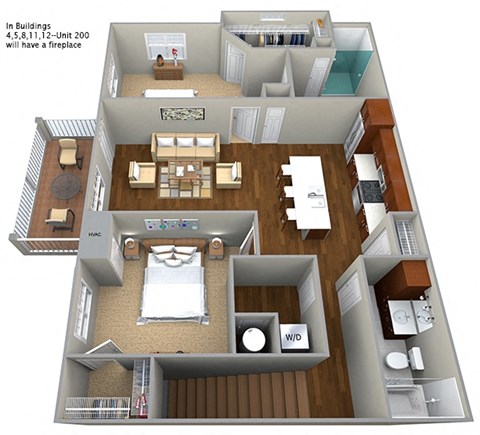 Floor plan for 2 beds, 2 baths, 1158 sqft